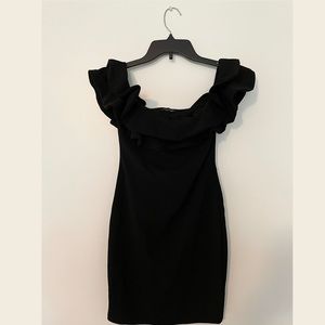 COPY - Mind Code Black Ruffle Mini Dress
